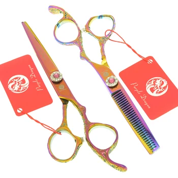 

Purple Dragon 6 inch Barber Professional Scissors Japan Steel 440c Salon Hair Scissors Hairdressing Thinning Shears A0114B