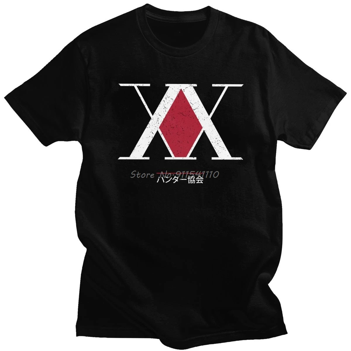 Vintage Hunter X Association T Shirt Men Short Sleeve Streetwear Japanese Anime Manga Hxh T-shirt 100% Cotton Tee Tops | Мужская одежда