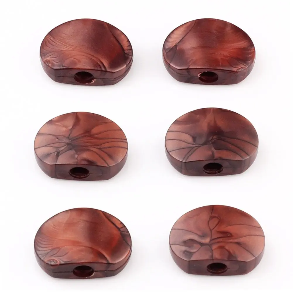 6pcs Acrylic Tuning Key Buttons Knobs Peg Guitar Tuner Machine Heads Replacement Brown