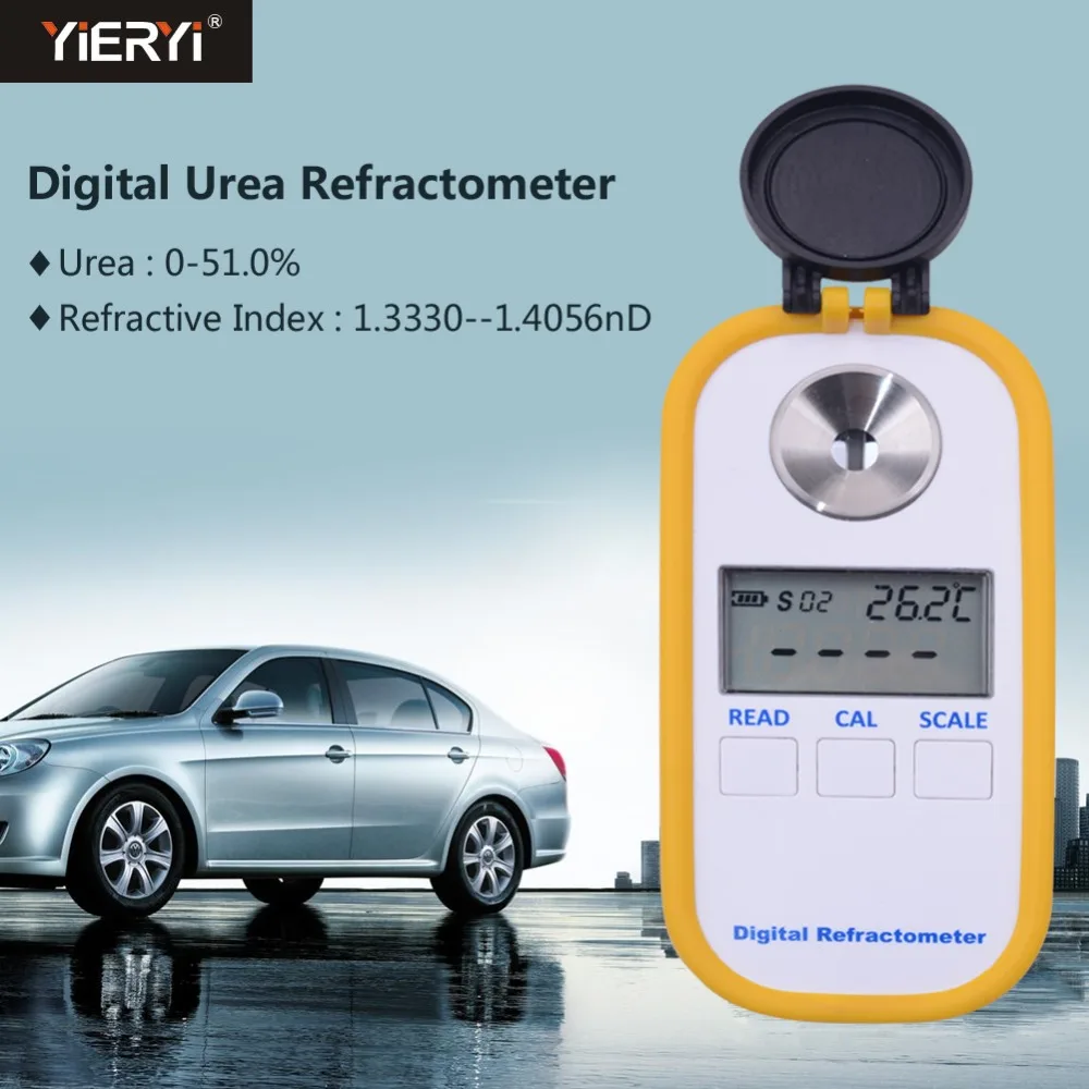 Yieryi DR602 Цифровой рефрактометр для транспортного средства, измеритель концентрации мочевина 0~ 51%, Индекс преломления 1,3330~ 1.4056nD