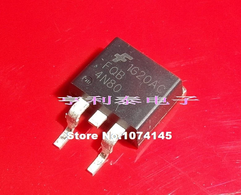 

10pcs/lot FQB4N80 4N80 TO-263 MOS 4A800V