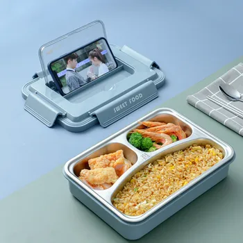 

Large Thermo Lunch Box Stainless Steel Food Storage Containers Airtight Kitchen Dining Bar Rangement Cuisine Lunch Box DA60FH