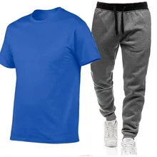 

Men's Casual men's sets Tracksuit summer men sets Two Piece Set T Shirt Brand Track Clothing Male Sweatsuit Sports Suits S-3XL