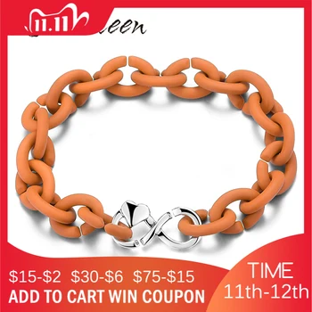 

Fashion Beads Accessories Fashion Orange Hard Rubber X Bracelets Women Men Bracelet Bangle Jewelry Party Gifts