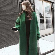 BARESKIY Женское пальто новое осеннее и зимнее вязаное толстое кашемировое пальто сплошной цвет теплый модный кардиган с длинными рукавами шерстяное пальто