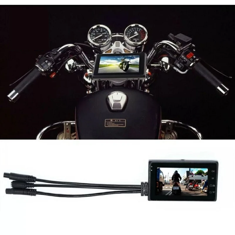 

Double Lens 720P Locomotive Driving Recorder LCD HD Head Camera Recording DVR For Motorcycle Camera Fotografica Camara Para Moto