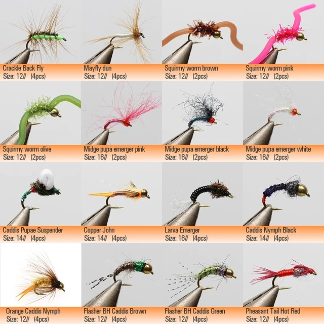 Wifreo 126pcs Fishing Fly Lure Set Wooly Bugger Streamer Nymphs