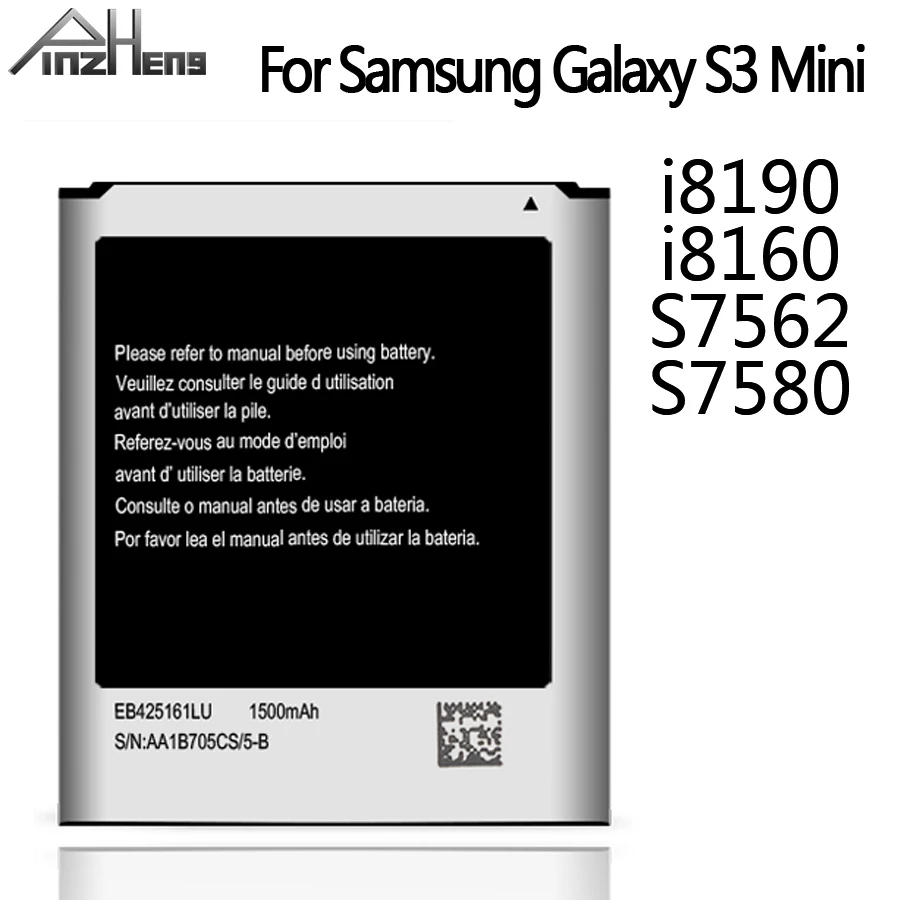 Аккумуляторная батарея PINZHENG EB425161LU для Samsung Galaxy S3 Mini i8190 i8160 S7562 S7580 1500 мАч 2020 |