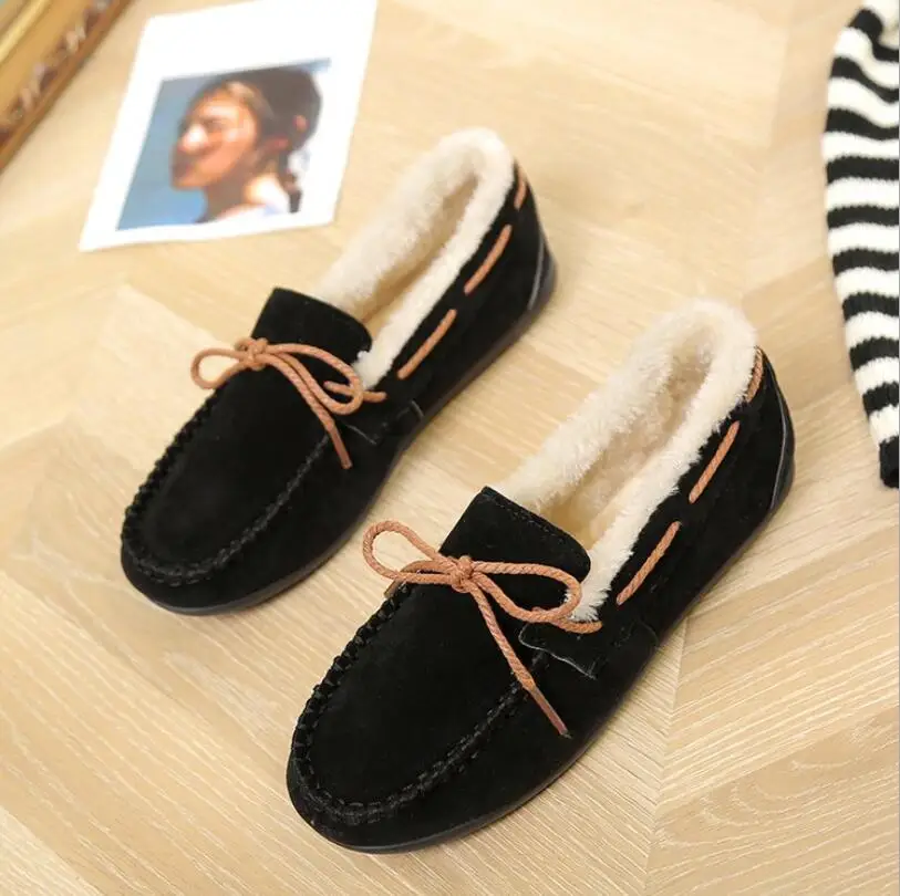 Популярные зимние бархатные женские ботинки женские бархатные Нескользящие теплые хлопковые ботинки зимние ботинки на плоской подошве женская обувь на меху - Цвет: photo color