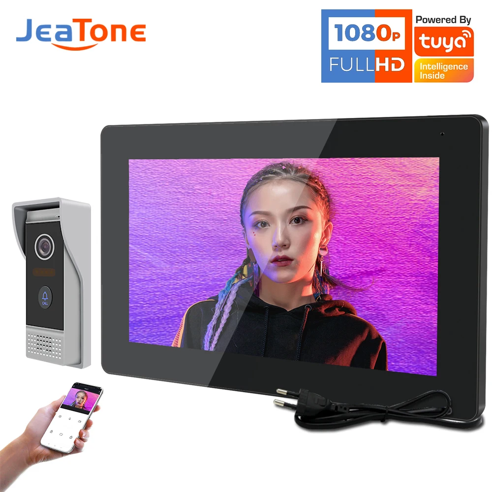 Видеодомофон Jeatone 10 дюймов 1080P Wi-Fi для домофона | Безопасность и защита
