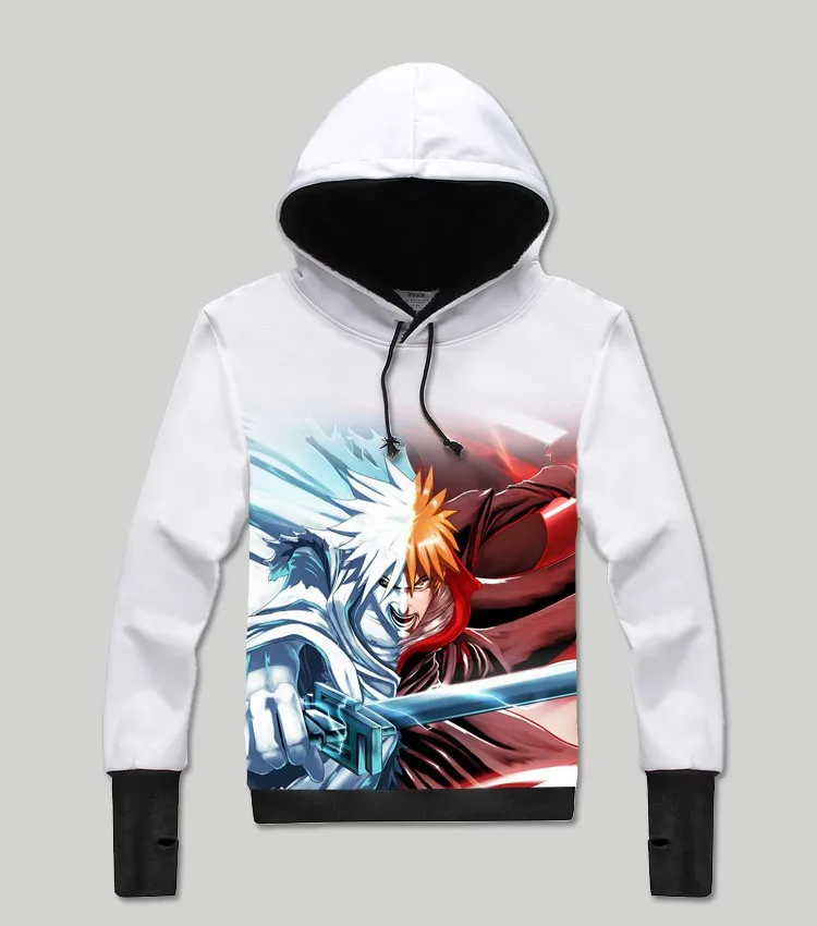 Зимние мужские толстовки BLEACH пуловер аниме Kurosaki Ichigo хип-хоп толстовки мужские пуловеры пальто