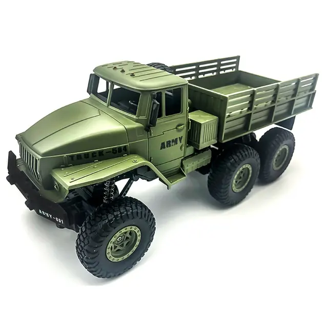 1:16 High Speed RC Car Military Truck 2.4G Six-wheel Remote Control Off-road Climbing Vehicle Model Toy for Kids Birthday Gift 1