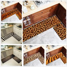 Длинный кухонный коврик с 3D леопардовым принтом, коврик для ванной, домашний коврик для входа в спальню, гостиную, современный кухонный коврик