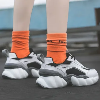 

Ladies spring autumn new running shoes Female platform color matching sports shoes platform shoes light wear resistant I1-69