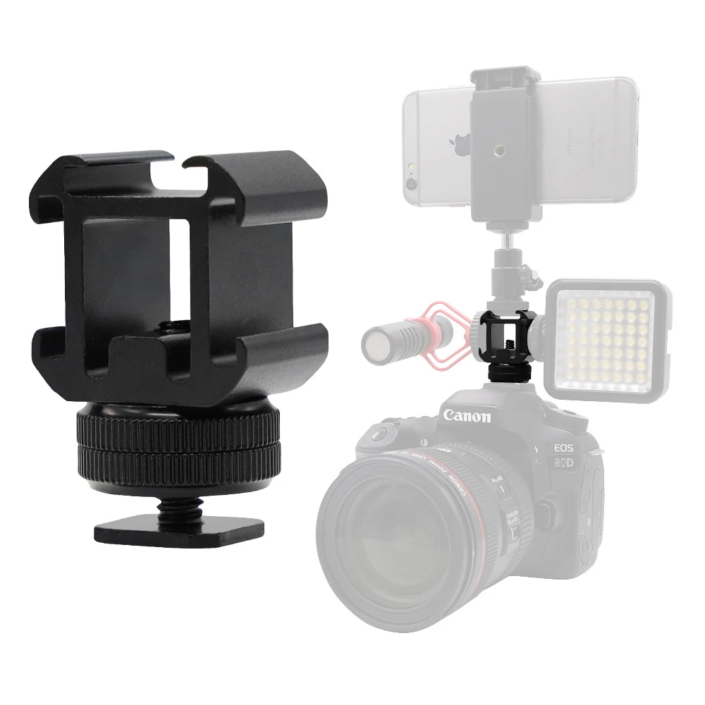 Hot Shoe Extension Rapid ket avec Triple Hot Shoe Mounts, Flash Lights