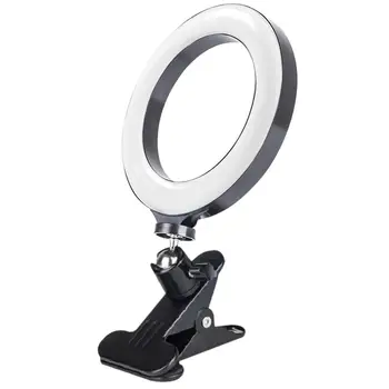 

20cm Protable Selfie Ring Light for Live Streaming Studio Video LED Dimmable Photography Lighting with Clip Stand