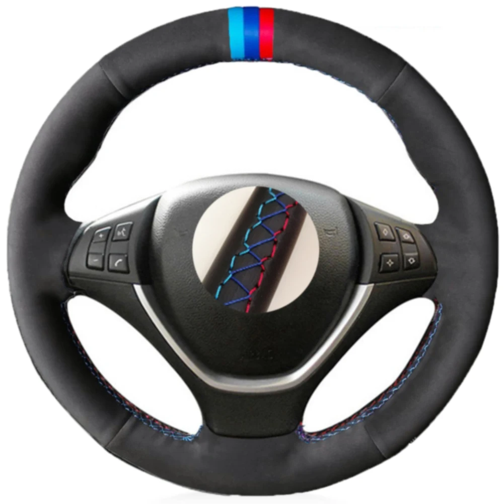 

Alcantara Suede Leather Car Steering Wheel Cover for BMW E70 X5 2008-2013 E71 X6 2008-2014 Interior Accessories