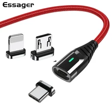 Магнитное зарядное устройство Essager Micro USB кабель для iPhone samsung провод для быстрого заряда Шнур usb type C type-C магнитные кабели для мобильных телефонов