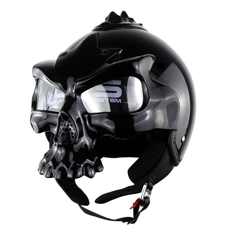 Harley Ghost Face шлем Soman 689 Скелет мотоциклетный шлем ретро двойной объектив Dot защитный шлем многоцелевой