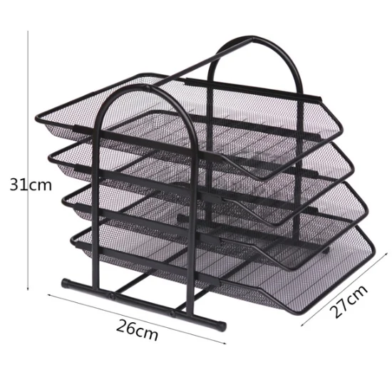 Trays Holder A4 Tier Office Filing Paper Wire Mesh Storage Organiser UK 