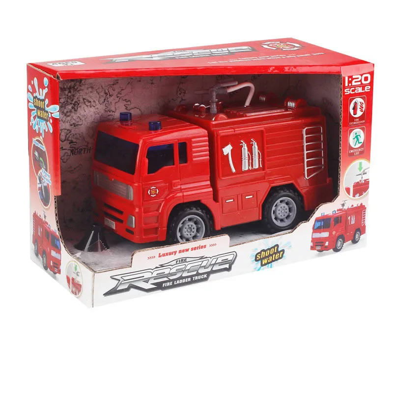

Fire Truck Model Children Inertia Water Spouting Fire Truck Car Toy 1: 20 Model Car Toy