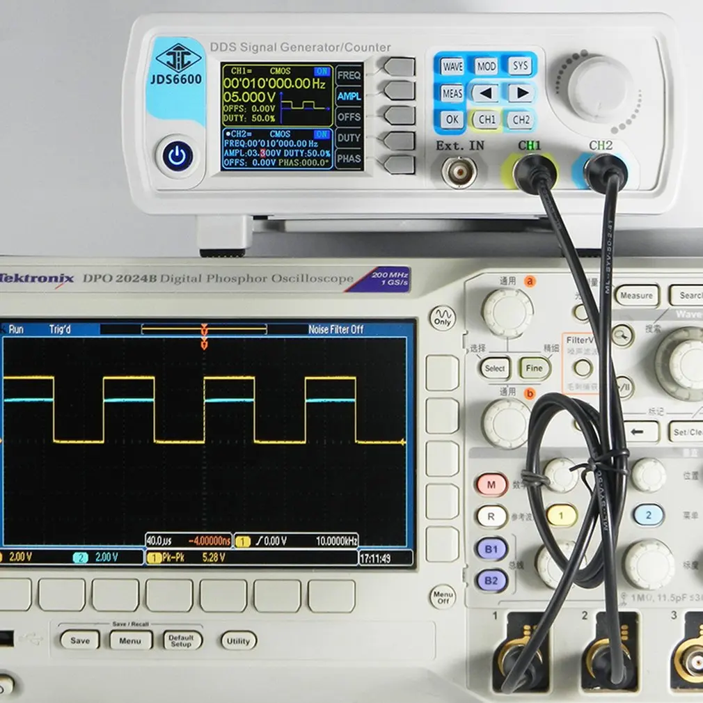 JDS6600 60 МГц цифровой контроль DDS двухканальный произвольной формы функциональный генератор сигналов частотомер высокая точность