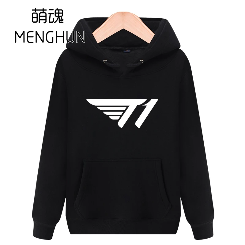Мужская толстовка с капюшоном LCK SK T1 осенне-зимняя теплая в стиле бойфренда