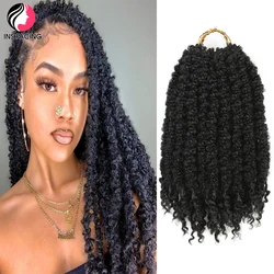 INS FACING Synthetic Crochet Hair Curly Hair Natural Wavy Ombre Hair Extension Short Fashion Braiding Hair 14 Inch Crochet Hair
