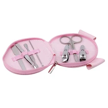 7 в 1 портативный мультяшный маникюрный набор из нержавеющей стали для дизайна ногтей, Мультяшные инструменты для ухода за ногтями, аксессуары, инструменты для ногтей