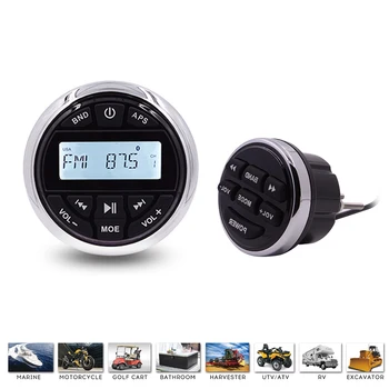 

Marine Waterproof Radio Audio Bluetooth Stereo Receiver FM AM Car MP3 Player+Wired Remote Control For ATV UTV Pool SPA Bath Boat