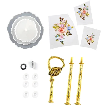 

Three-Layer Round Fruit Tray Mould DIY Crystal Epoxy Fruit Tea Tray Set Table Tray Silicone Mould