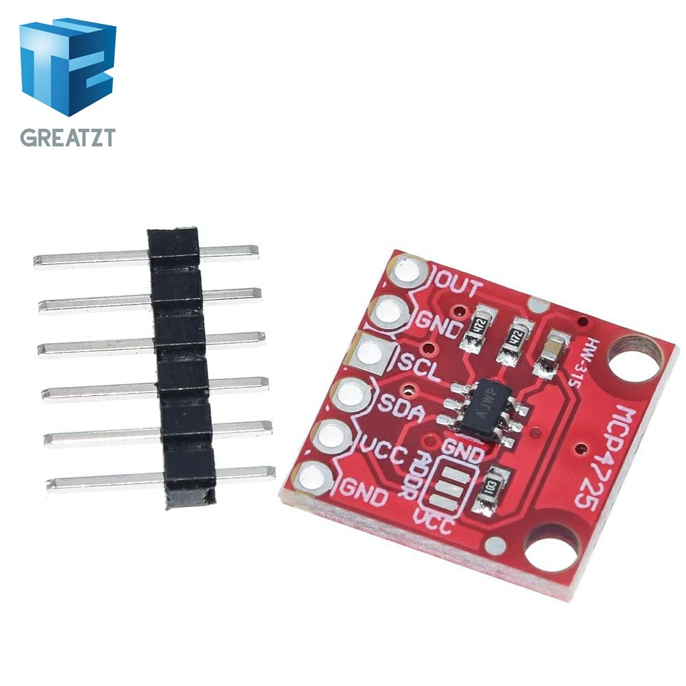 Модуль цифрового преобразователя GREATZT MCP4725 12 бит I2C DAC цифровая плата для