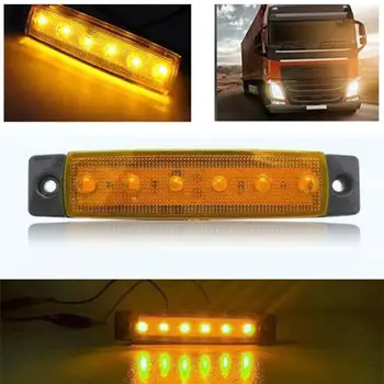 

6 LED light 12V 24V White Red Orange Truck Trailer Pickup Side Marker Indicator Lamps Caravan Tractor Kart