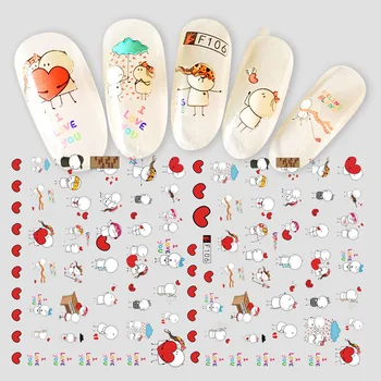 

Nail Sticker Decals 3D Nails Slider Art Cartoon Design Decoration Manicure Adhesive Tips Foil Wraps Pegatinas Polish