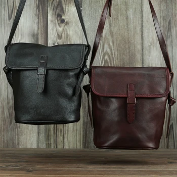 

2020 New genuine leather Women Korean simple style shoulder bags Top layer leather Fashion Messenger Bag