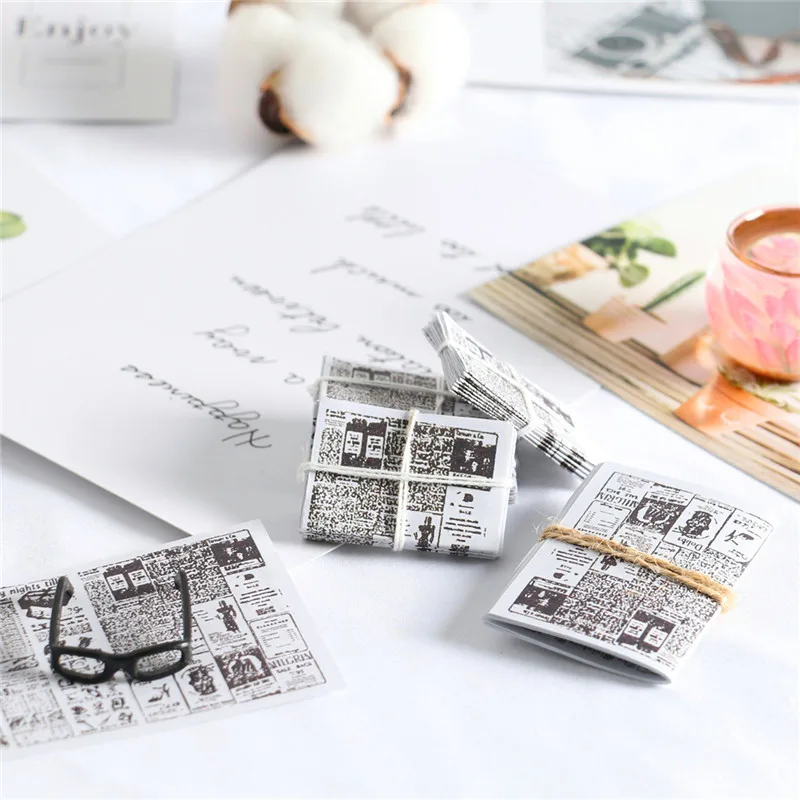 Doll House Accessories Miniature Food Play Scene Model Mini Bundle of Newspaper Glasses Shooting Props Dolls Accessories 6pcs dolls house toys mini suitcase model dollhouse scene layout prop