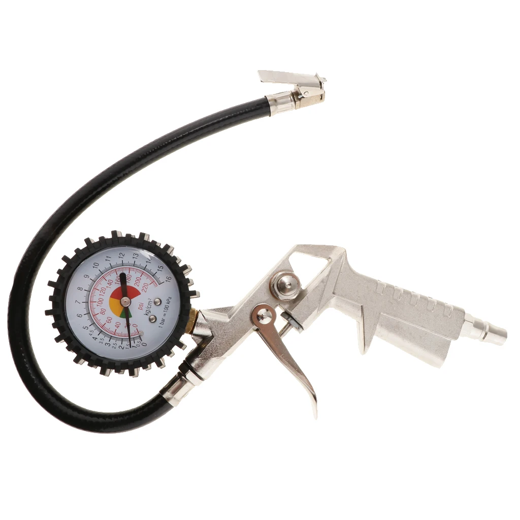 0-220PSI Car Motorcycle Truck Digital Tire Inflator Gun Pressure Gauge Kit Deflation, Inflation and Tire Testing Functions