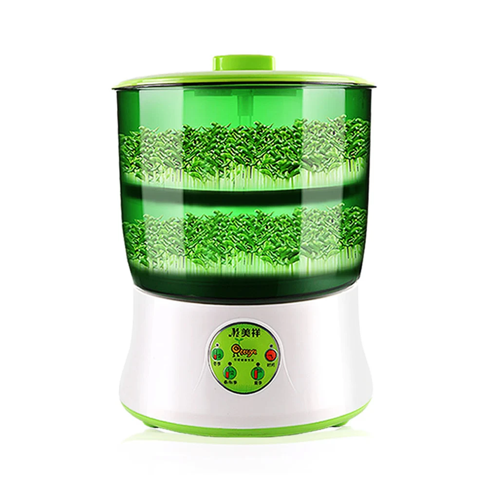

JuneJour hot Bean Sprouts Maker 2 Layer Automatic Electric Vegetable Growth Bucket Bean