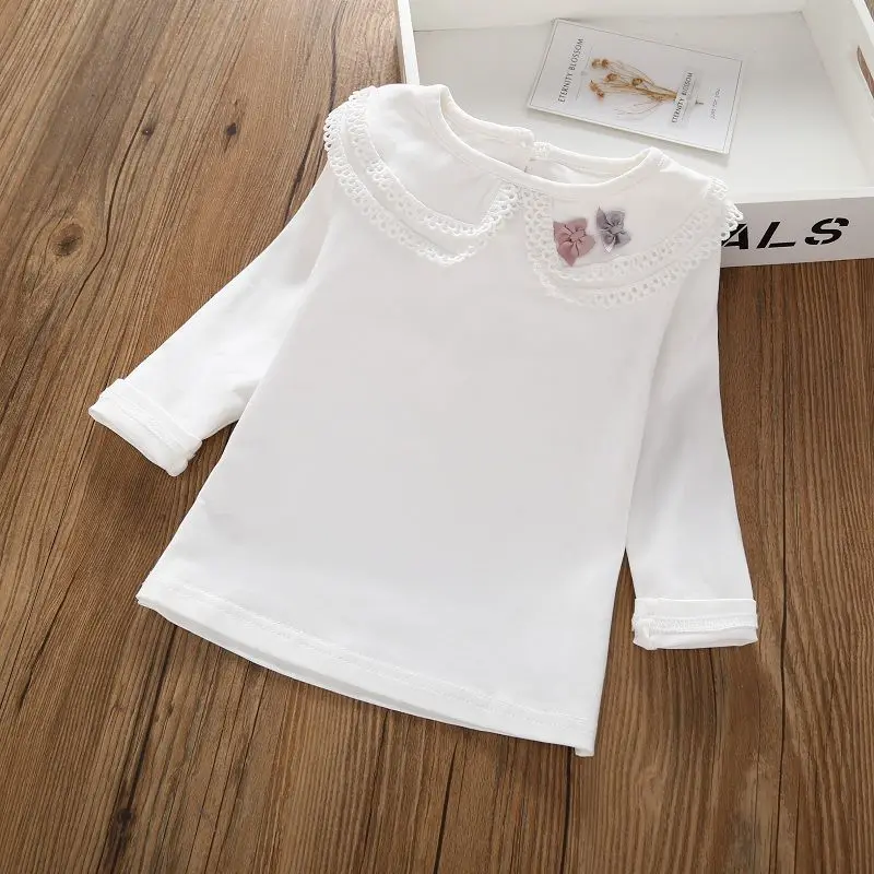 Блузка для маленьких девочек; весенне-Осенняя детская рубашка; блузки с длинными рукавами для малышей; детская одежда; топы для маленьких девочек; 70-130