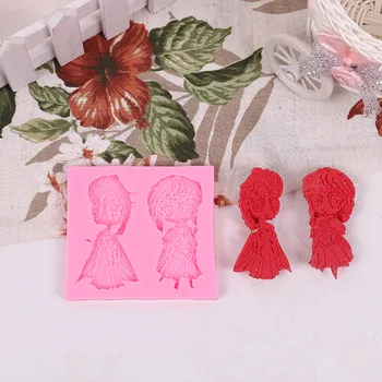 

Disney Frozen Girl Cake Baking Mold Diy Chocolate Cartoon Empress Cake Handmade Soap Silicone Mold 9x8.3x1cm