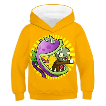 

Anime Plants vs. Zombies Hoodie Streetwear Children's Winter Jacket Fashion Loose Cartoon Sasuke Japan Hooded Sweatshirt Hoodie