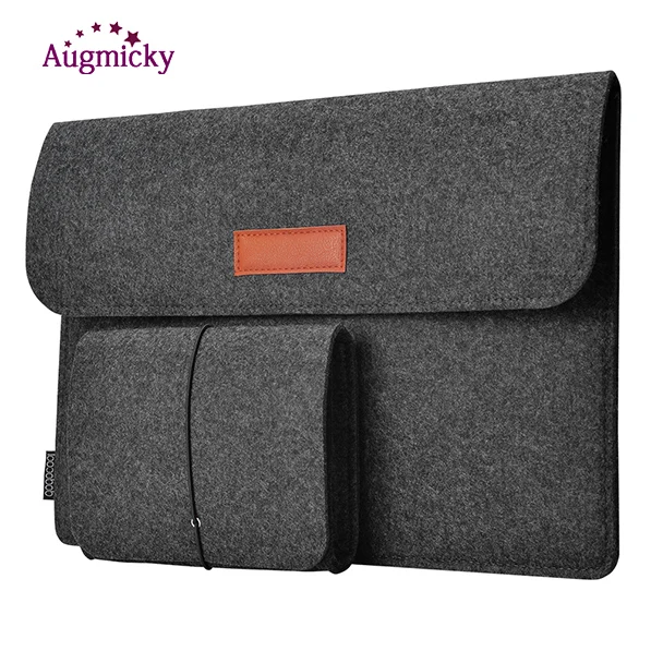 Black Mouse Pouch NEW Wool Felt Soft Sleeve Laptop Bag For Macbook Air Pro Retina 11 13 15 inch Notebook Tablet Carry Case Cover for HP Dell - Цвет: Black Mouse Pouch