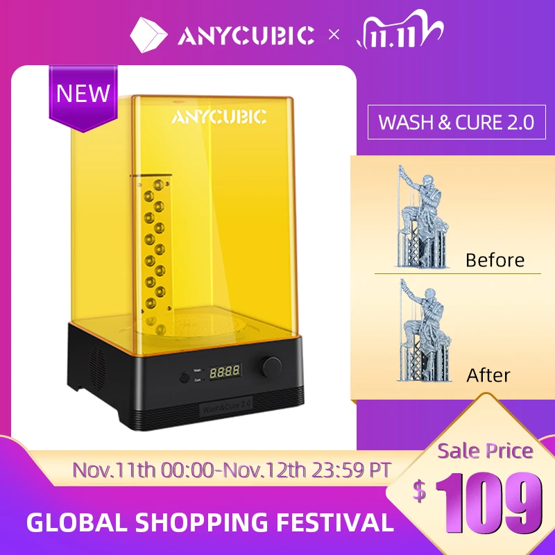 ANYCUBIC Wash & Cure 2,0 para impresora 3D LCD, novedad|Impresoras 3D| - AliExpress