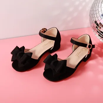 

New Summer Girls Sandals For Kids Toddler Beach Shoes Children Casual Open Toe Flat Soft Anti-slip Baby Princess Leather Slipper