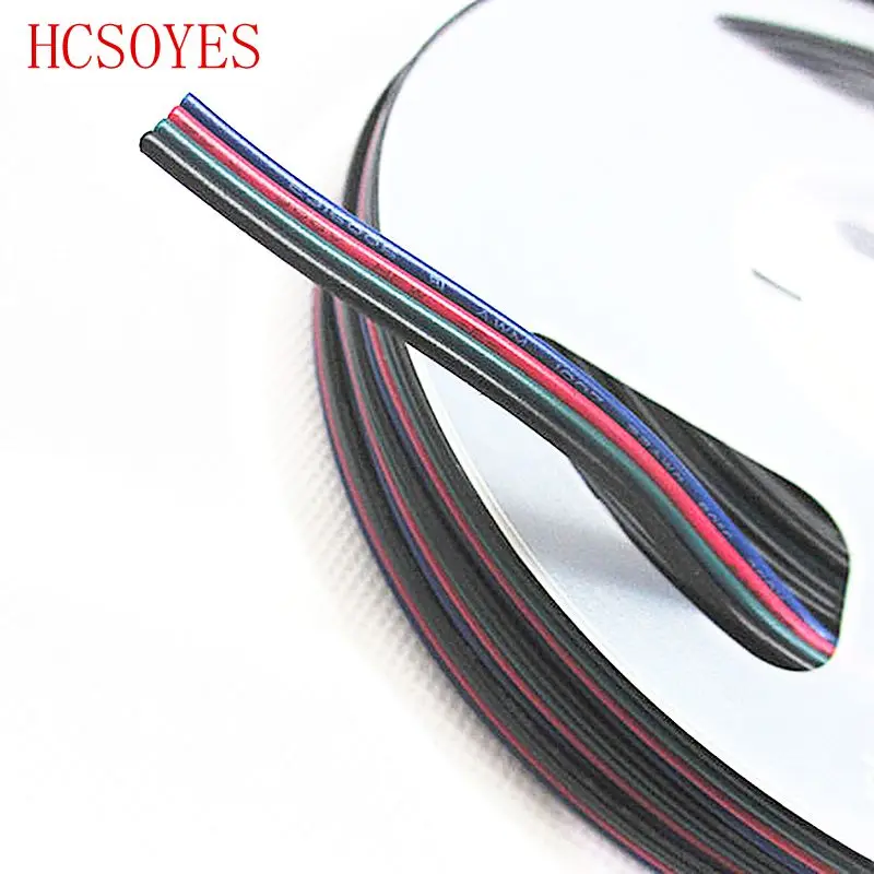 4 контактный удлинитель RGB + черный провод для ws2801/5050 /3528/lpd8806/apa102 smd Светодиодная