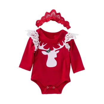

Baby Clothing Infant Baby Girls Boys Long Sleeve Cartoon Print Christmas Jumpsuit Romper Outfit Rompers