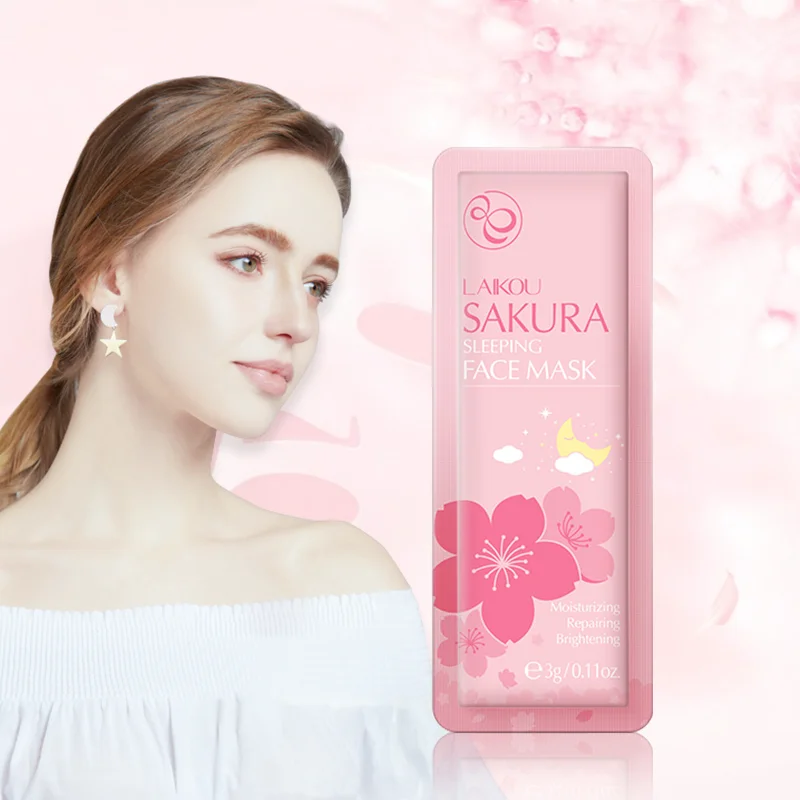 Laikou sakura увлажняющая грязевая маска для сна лица ночная против морщин