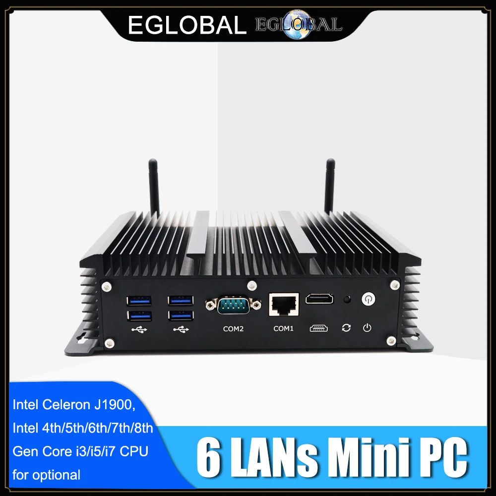 Безвентиляторный 6 Lan промышленный Intel Mini PC Core i5 7267U i3 7167U 3865U межсетевой ПК Pfsense