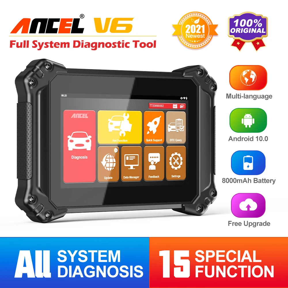 ANCEL V6 OBD2 полная система автомобильный диагностический сканер двунаправленный ABS