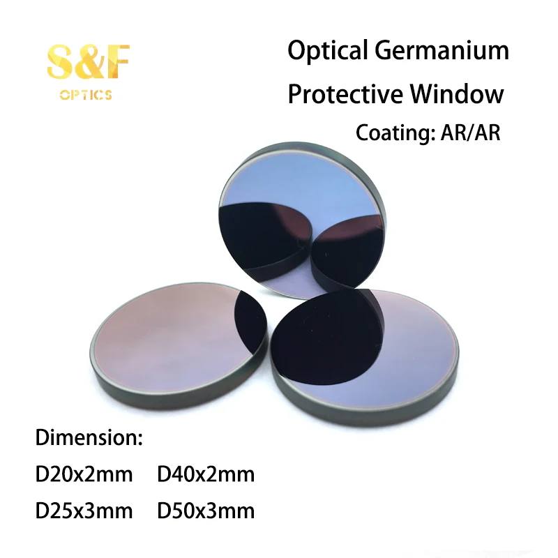 S&F 8-12um AR/AR D20/25/40/50mm Infrared Germanium Window Ge Windows Lens for Infrared Thermal Imaging Temperature Measuring best laser tape measure